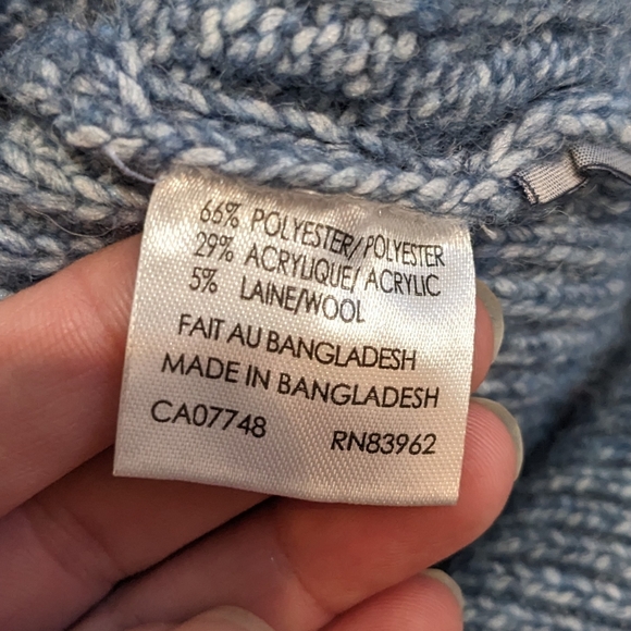 Soul Of London Grandpacore Wool Blend Cable Knit Cardigan Sweater Blue Size M - Picture 5 of 11